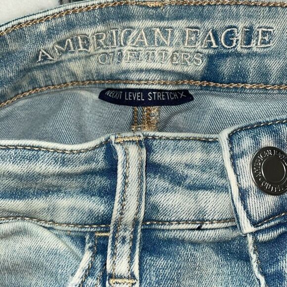 America Eagle next level stretch distressed hi rise jegging crop size 4 short - Picture 11 of 14